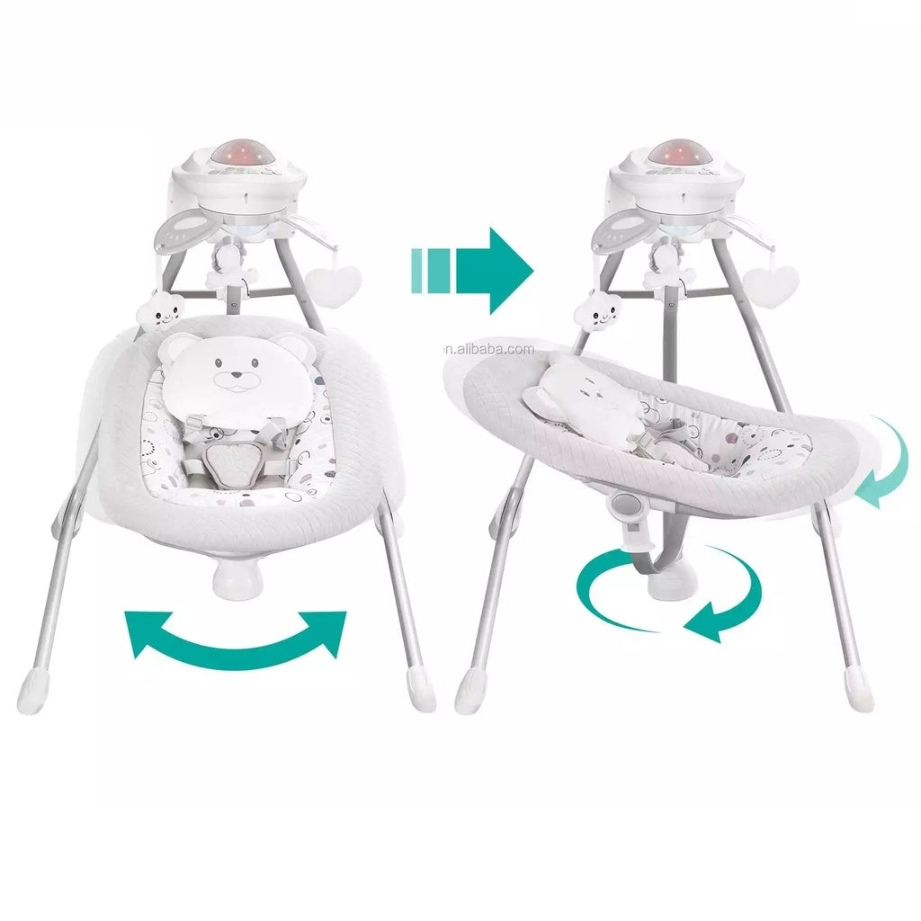 Soft Electric Musical Vibrating Bouncer, Swing, and Rocking Chair with Rotating Light Toys