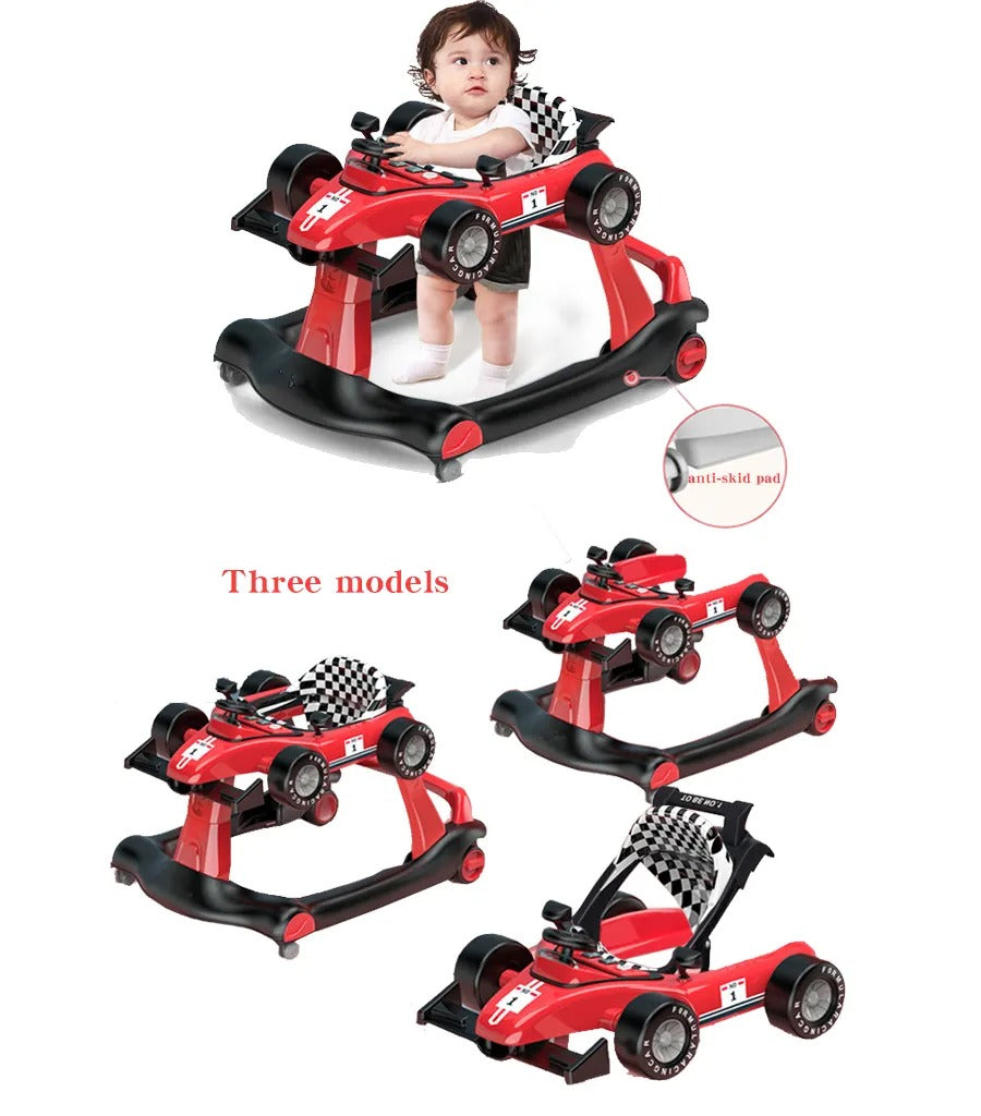 Walker With Adjustable Height And Speed, Music, Lights, Steering Wheel, Seat Cushion 4-in-1