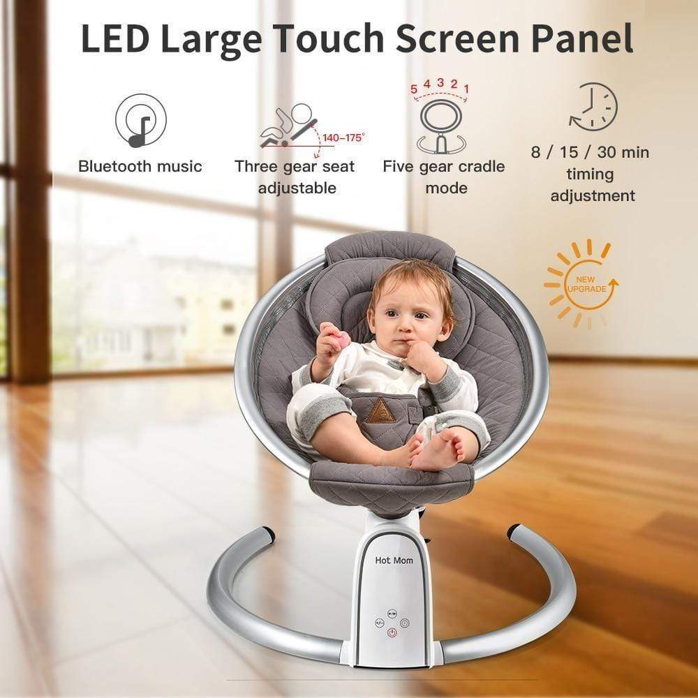 Electric Baby Bouncer with Bluetooth & LED Touch Screen