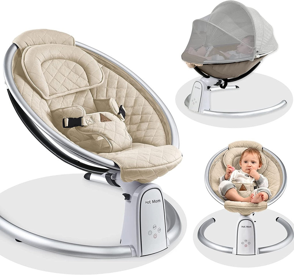 Electric Baby Bouncer with Bluetooth & LED Touch Screen